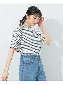 BEAMS HEART / バックタック スモールロゴ Tシャツ BEAMS HEART WOMEN ビームス ハート トップス カットソー・Tシャツ ホワイト ブルー ネイビー[Rakuten Fashion]