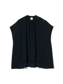 マット ギャザーブラウス EFFE BEAMS デミルクス ビームス トップス シャツ・ブラウス ネイビー ホワイト【送料無料】[Rakuten Fashion]