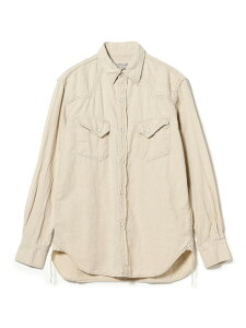 �y�ʒ��zREMI RELIEF / Cotton Linen Western Shirt Classic Fit BEAMS PLUS �r�[���X ���� �g�b�v�X �V���c�E�u���E�X �z���C�g�y���������z[Rakuten Fashion]