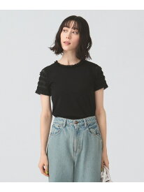 【手洗い可/重ね着/レイヤード/インナー】ボーダー レース スリーブ Tシャツ Ray BEAMS ビームス ウイメン トップス カットソー・Tシャツ ブラック ホワイト【送料無料】[Rakuten Fashion]