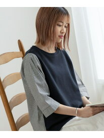 BEAMS HEART / ワッフル*ストライプ プルオーバー BEAMS HEART WOMEN ビームス ハート トップス カットソー・Tシャツ グレー ホワイト ネイビー【送料無料】[Rakuten Fashion]