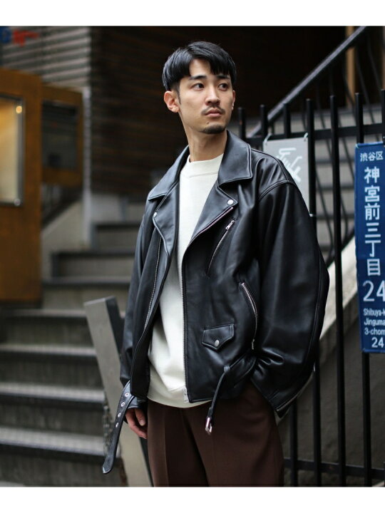 楽天市場】BEAMS / ルーズ ダブル レザーライダース ジャケット BEAMS 