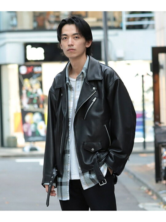 楽天市場】BEAMS / ルーズ ダブル レザーライダース ジャケット BEAMS 