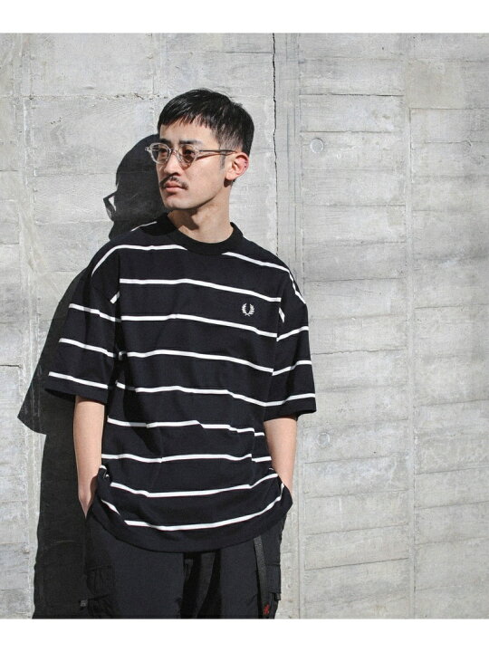 楽天市場】FRED PERRY * BEAMS / 別注 ボーダー オーバーサイズ ピケ T 