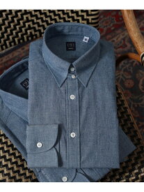 シャンブレー タブカラーシャツ BEAMS F ビームス メン トップス シャツ・ブラウス ネイビー【送料無料】[Rakuten Fashion]