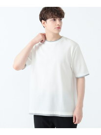 BEAMS HEART / 接触冷感 リップル フェイクレイヤード Tシャツ BEAMS HEART MEN ビームス ハート トップス カットソー・Tシャツ ホワイト ベージュ ネイビー【送料無料】[Rakuten Fashion]