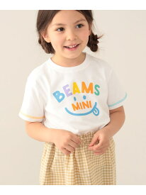 BEAMS mini / スマイル ロゴ Tシャツ 24SS(90~130cm) BEAMS mini ビームス ミニ トップス カットソー・Tシャツ グリーン ネイビー パープル[Rakuten Fashion]