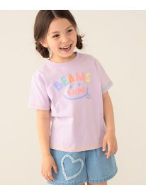 BEAMS mini / スマイル ロゴ Tシャツ 24SS(90~130cm) BEAMS mini ビームス ミニ トップス カットソー・Tシャツ パープル グリーン ネイビー[Rakuten Fashion]