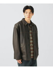 フェイクレザー カーコート BEAMS HEART MEN ビームス ハート ジャケット・アウター ブルゾン・ジャンパー ブラウン ブラック【先行予約】*【送料無料】[Rakuten Fashion]