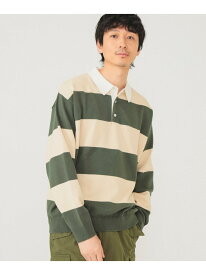 【SALE／30%OFF】BEAMS / 7ゲージ ボーダー ラガー ニットポロシャツ BEAMS ビームス メン トップス ニット カーキ ブラウン【RBA_E】【送料無料】[Rakuten Fashion]