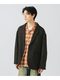 ルーズフィット ツイード ジャケット BEAMS HEART MEN ビームス ハート ジャケット・アウター テーラードジャケット・ブレザー ブラウン ブラック【先行予約】*【送料無料】[Rakuten Fashion]
