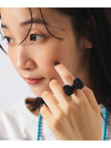 パールリボン リング ミニ BEAMS BOY ビームス ウイメン アクセサリー・腕時計 その他のアクセサリー・腕時計 レッド ホワイト ブラック[Rakuten Fashion]
