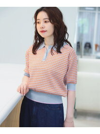 【半袖/襟付き】マルチジャカード ニットポロ 25SS ポロシャツ ポロニット BEAMS HEART WOMEN ビームス ハート トップス ポロシャツ ピンク ブルー グリーン イエロー【送料無料】[Rakuten Fashion]