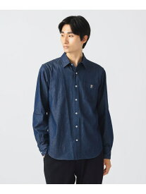 コーヒー刺繍 デニム シャツ BEAMS HEART MEN ビームス ハート トップス シャツ・ブラウス ネイビー【先行予約】*【送料無料】[Rakuten Fashion]