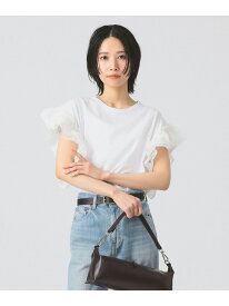 【SALE／50%OFF】【8/7再値下げ】レース フリルスリーブ Tシャツ Ray BEAMS ビームス ウイメン トップス カットソー・Tシャツ ホワイト ネイビー ブラック【RBA_E】[Rakuten Fashion]