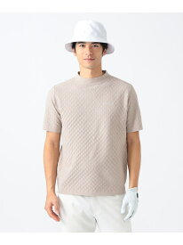 ＜MEN＞PURPLE LABEL / バスケット編み モックネックニット BEAMS GOLF PURPLE LABEL ビームス ゴルフ トップス カットソー・Tシャツ ホワイト ネイビー ベージュ【送料無料】[Rakuten Fashion]