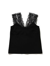 ROOM NO.8 BLACK / レース サテン キャミソール EFFE BEAMS デミルクス ビームス トップス シャツ・ブラウス ブラック【送料無料】[Rakuten Fashion]