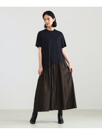 タフタ コンビ ワンピース Demi-Luxe BEAMS デミルクス ビームス ワンピース・ドレス その他のワンピース・ドレス ホワイト ネイビー【送料無料】[Rakuten Fashion]