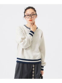 【別注】Healthknit / ライン リブ クルーネック スウェット BEAMS BOY ビームス ウイメン トップス スウェット・トレーナー ネイビー レッド【送料無料】[Rakuten Fashion]