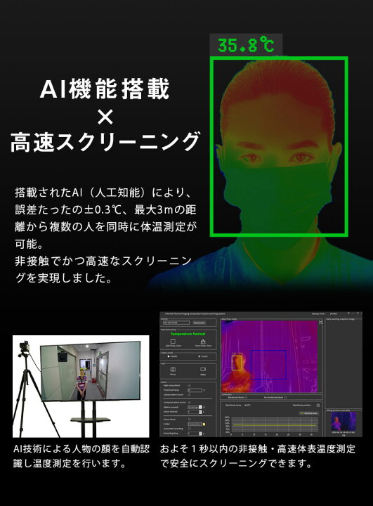 楽天市場】サーマルカメラ 体表温度検知カメラ 体表温度測定カメラ 