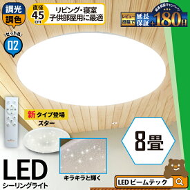 LEDシーリングライト 2台セット 8畳 6畳 調光 調色 LED リモコン 天井直付灯 リビング 居間 ダイニング 食卓 寝室 子供部屋 ワンルーム 一人暮らし 照明 電球色 昼光色 CL-YD8CDSR--2 シーリングライト おしゃれ ビームテック