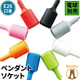 【P3倍9日20:59迄】ペンダントライト 1灯 E26 LED おしゃれ 天井照明 照明 照明器具 ソケット カラフル CSE26 ビームテック