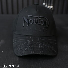 Norton ノートン 刺繍 ツイル キャップ ブラック ユニオンジャック ユニセックス キャップ 241n8704