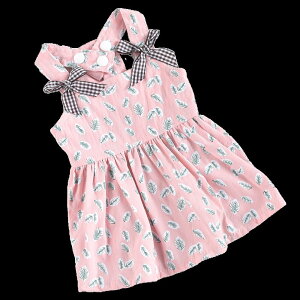 【今すぐ使えるクーポン配布中】犬服 春 夏 犬ワンピース リーフ柄 ナチュラル キャミ ワンピース 小型犬 中型犬 ドッグウェア 犬 ワンピース 動画あり