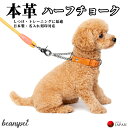 【P5倍アップ中】【楽天ランキング入賞】 名入れ無料 犬用ハーフチョーク 本革 日本製 しつけ トレーニング 小型犬 中…