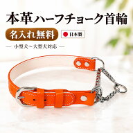 楽天ランキング入賞 犬 ハーフチョーク 首輪 本革 日本製 名入れ無料 牛ヌメ革 小型犬 中型犬 大型犬 レ…