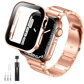 [ANYOI] 対応 Apple Watch バンド 40mm 防水ケース付き 3D直角エッジデザイン Apple Watch バンド ステンレス製 アップルウォッチ バンド 交換ベルト Apple Watch Series SE 第二世代/SE/6/5/4 アップルウォッチS