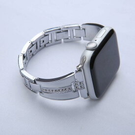[Deyou] Apple Watch バンド ステンレス ダイヤモンド付き アップルウォッチ 交換ベルト ，華奢な感じのステンレス レディース バンド 対応します Apple Watch Series 6/5/4/3/2/1 時計ストラップ