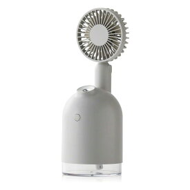 Qurra(Anemo Misty mini) 4WAY 送風 加湿器 扇風機 充電式 卓上 小型 デスク 50ml/h USB充電 LED 分離 ハンディファン 持ち運び
