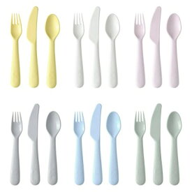 【ゆうパケット送料無料】IKEA イケア KALAS カラフル食器 カラトリー 18点セット（フォーク6点・スプーン6点・ナイフ6点）/子供用 プラスチック食器、ホームパーティー・アウトドア,にも！ お花見,バーベキュー