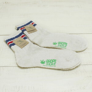 A Hope Hemp 2 Tone Line Mix Socks Quarter / Natural �A �z�[�v �w���v 2�g�[�� ���C�� �~�b�N�X �\�b�N�X ����Ԃ��� �C�� �R�b�g�� �w���v �i�`������ ������ �u���[ ���b�h unisex made in Japan ���{��