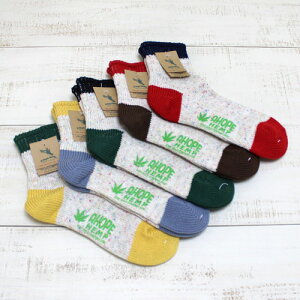 A Hope Hemp Color Block Nep Socks Quarter / 5 Colors �A �z�[�v �w���v �J���[ �u���b�N �l�b�v �\�b�N�X / ����Ԃ��� �C�� 5�F �W�J �R�b�g�� �w���v made in Japan ���{�� hope hemp socks