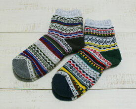 Magon Jaquard Socks / quarter fair isle 2-Colors onesize マゴン ジャガード ソックス / くるぶし丈 フェアアイル 幾何学 模様 2色展開 / ワンサイズ ユニセックス 小さめ made in Portugal magon factory