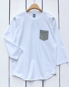 BONY CHOPS Custom Made Johnson Pocket Baseball Tee M size / White Washed Metal �{�j�[�`���b�v�X �O�b�h�I�� �|�P�b�g �x�[�X�{�[�� T�V���c 7���� / �z���C�g �� ���i�� ���^���O���[ ���n �|�P good on bony chops