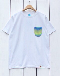 BONY CHOPS Custom Made Jim Border Pocket SS Tee L size / White Washed L Green Pocket �{�j�[�`���b�v�X �O�b�h�I�� �{�[�_�[ �|�P�b�g T�V���c / ���� �z���C�g �� ���i�� made & customized in japan good on bony chops