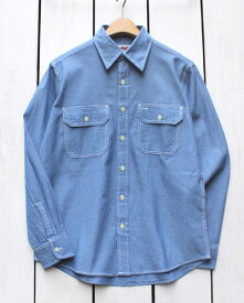 CAMCO LS Chambray Work Shirts long sleeve cotton / Blue カムコ シャンブレー ワーク シャツ 長袖 クラシック 経年変化 風合い ブルー / camco standard basic 70s 80s