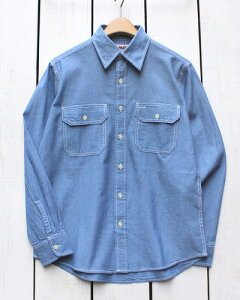 CAMCO LS Chambray Work Shirts long sleeve cotton / Blue �J���R �V�����u���[ ���[�N �V���c ���� �R�b�g�� �N���V�b�N ���B���e�[�W �o�N�ω� ������ 70s 80s / �u���[ camco standard basic
