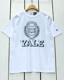 Champion T1011 Heavy Weight Print T Shirts 7oz tee / 013 / Yale チャンピオン ティーテンイレブン ヘビーウェイト Tシャツ 染み込み プリント ホワイト 白 Made in USA アメリカ製 champion YALE
