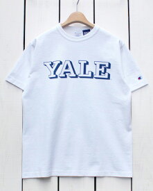 Champion T1011 US Made Heavy Weight Print T Shirts tee / 013 White Navy / Yale チャンピオン ティーテンイレブン ヘビーウェイト Tシャツ 染込みプリント ホワイト 白 ネイビー Made in USA アメリカ製 champion YALE