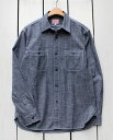 BIG MIKE Chambray Shirts Long Sleeve / Black ビッグ マイク シャンブレー シャツ 長袖 ワーク 無地 マチ ブラック big mike work ワークシャツ