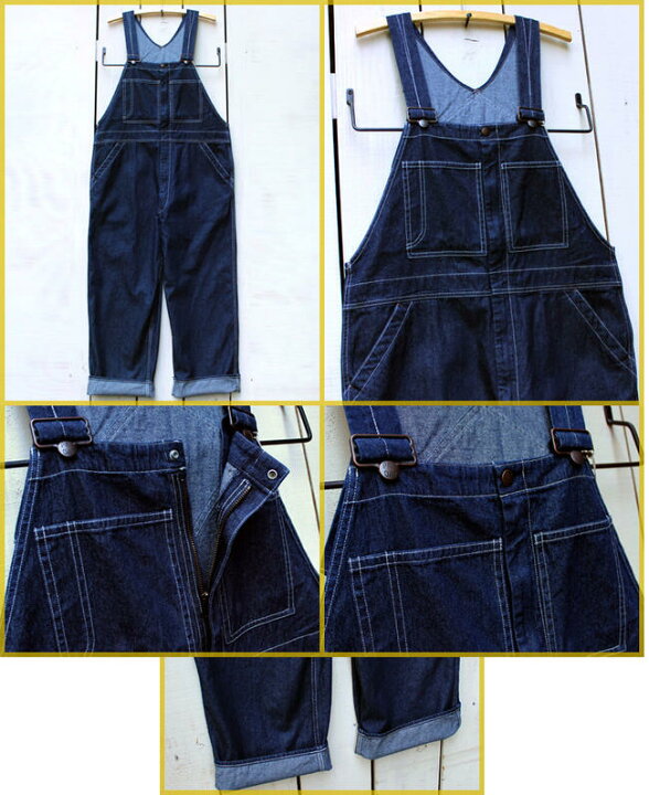 楽天市場】PAY DAY Front Zip Open Overalls / work bib Indigo Denim 