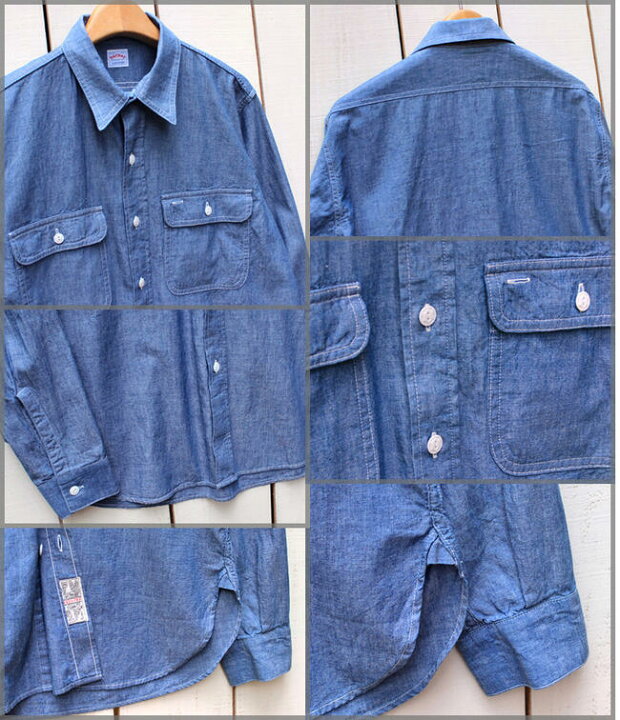 楽天市場】PAY DAY 40s Chin Strap Shirts / chambray work / Lt.Blue 