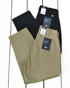 Dickies Tack Front Work Pants / 2-Col relax fit / twill chino �f�B�b�L�[�Y 2 �^�b�N ���[�N �p���c �J�[�L �u���b�N / �����b�N�X �t�B�b�g �`�m ���C�h �e�[�p�[�h �|���G�X�e�� �R�b�g�� �c�C�� dickies
