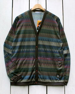 narifuri NFC Octa Print Cardigan Brown / allover print �i���t�� �I�N�^ �v�����g �J�[�f�B�K�� / �u���E�� ���� ���� �y�� �ۉ� �ʋC �X�g���b�` ���b�V�� ���N�� �l�C�`���[ �t�B�[���h �N���u narifuri