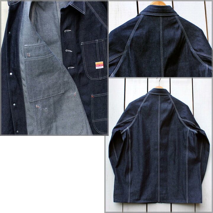 楽天市場】PAY DAY 50s Coverall / work jacket vintage Indigo Rigid 