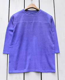 Good On 80s Football Tee / 3/4 Sleeve Lt Purple Pigment Dye グッドオン グットオン エイティーズ フットボール Tシャツ 7分袖 切替 ライト パープル 製品染め 日本製 goodon グッドオン
